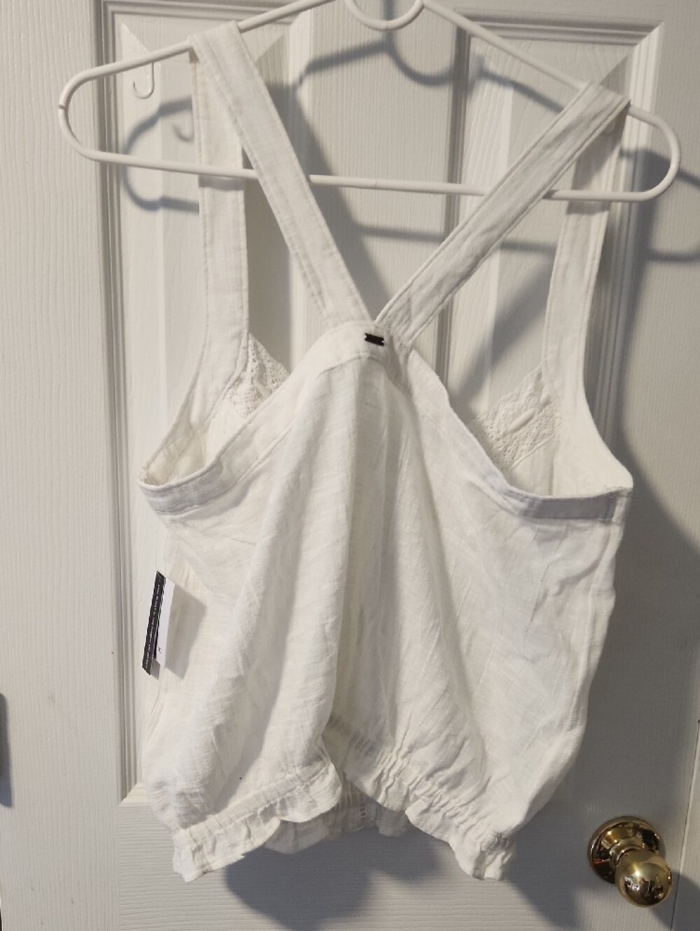 Women’s White Lace-Trim Tank Top - Picture 4 of 5